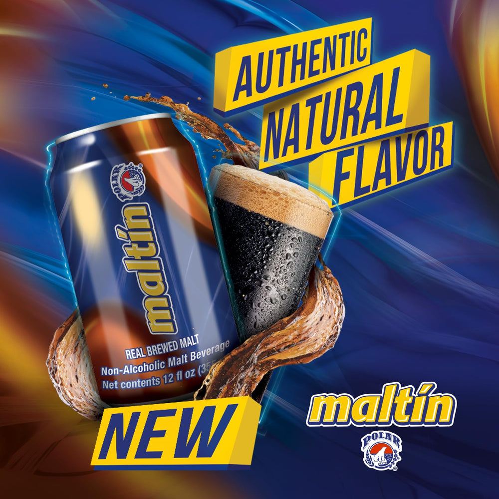 Maltín Polar US-made packaging signals quality and care.