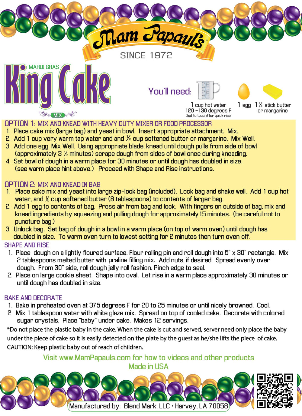 Mam Papaul's King Cake Mix praline filling image emphasizes creamy center and flavor.