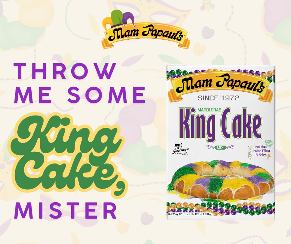 Mam Papaul's King Cake Mix yeast packet supports reliable rising and soft dough.