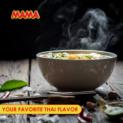 MAMA chewy noodles texture in cup reveals satisfying bite after quick cook.