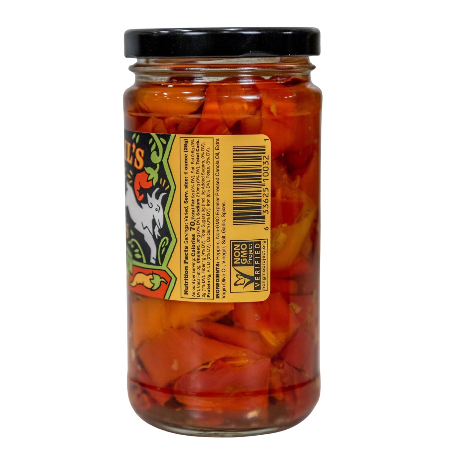 Mama Lil's goathorn peppers on pizza add heat and savory oil gloss.