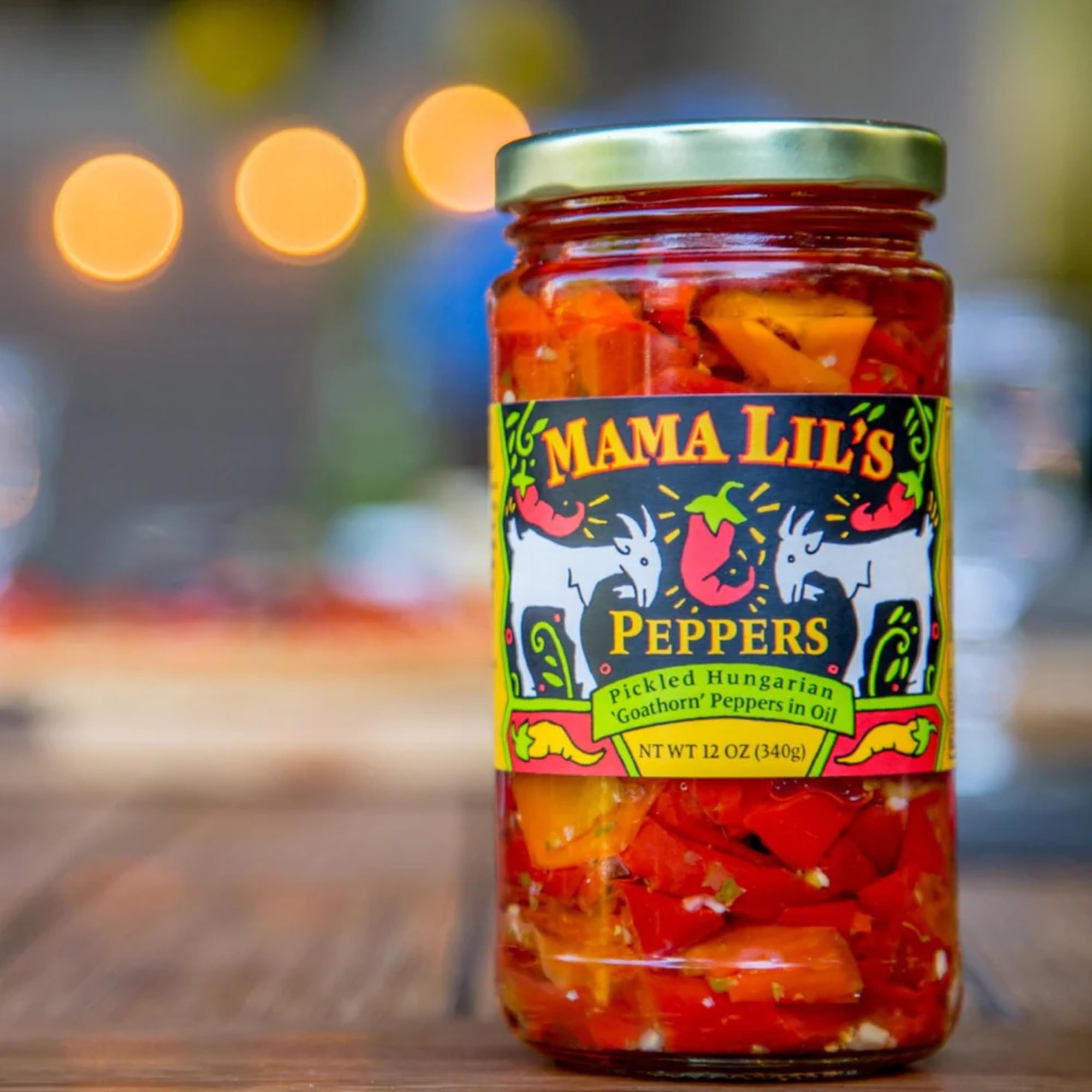 Pizza topping idea using Mama Lil’s mild Hungarian goathorn peppers in oil.