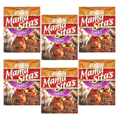 Mama Sita's Adobo front-pack view shows six sachets for quick weeknight meals.