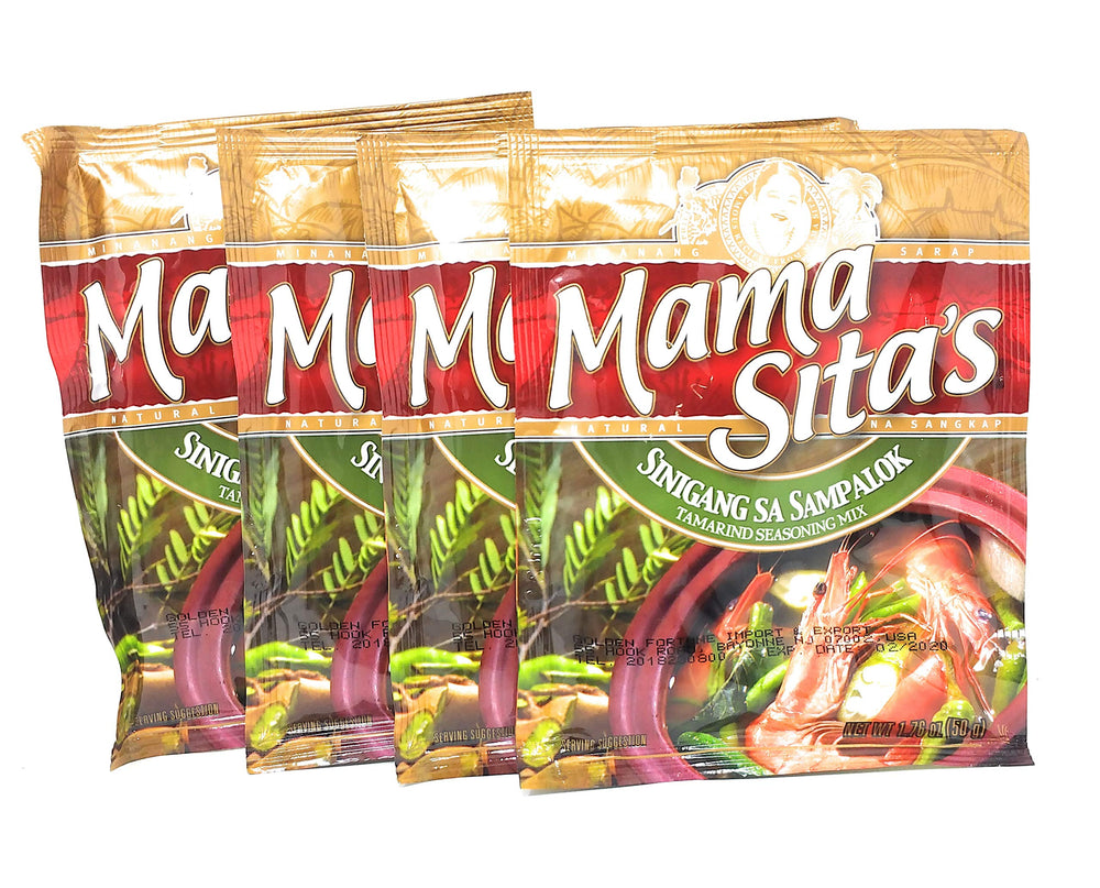 Mama Sita's Sinigang Sa Sampalok packaging highlights tamarind mix for easy tangy soups