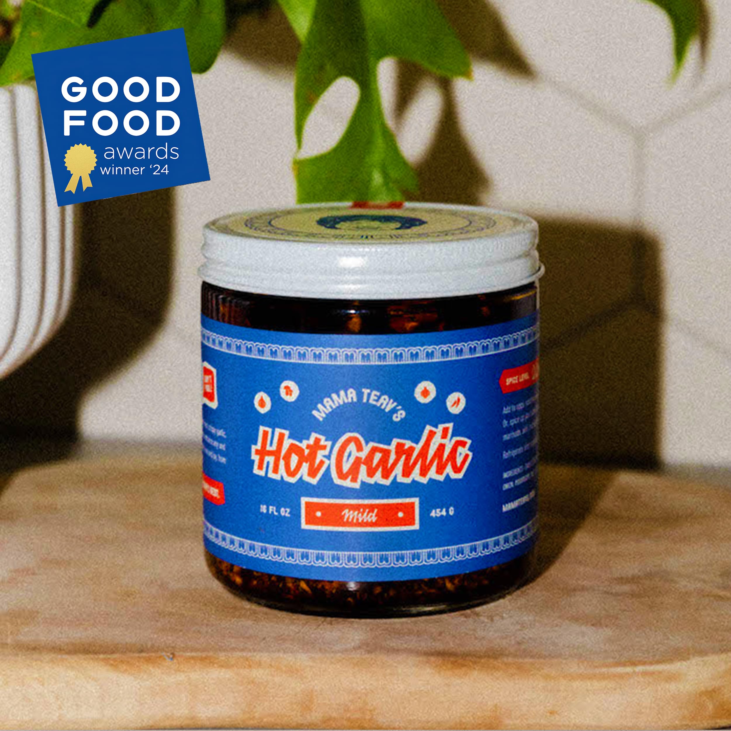 Mama Teav's golden garlic chips showcase crisp texture and savory aroma.