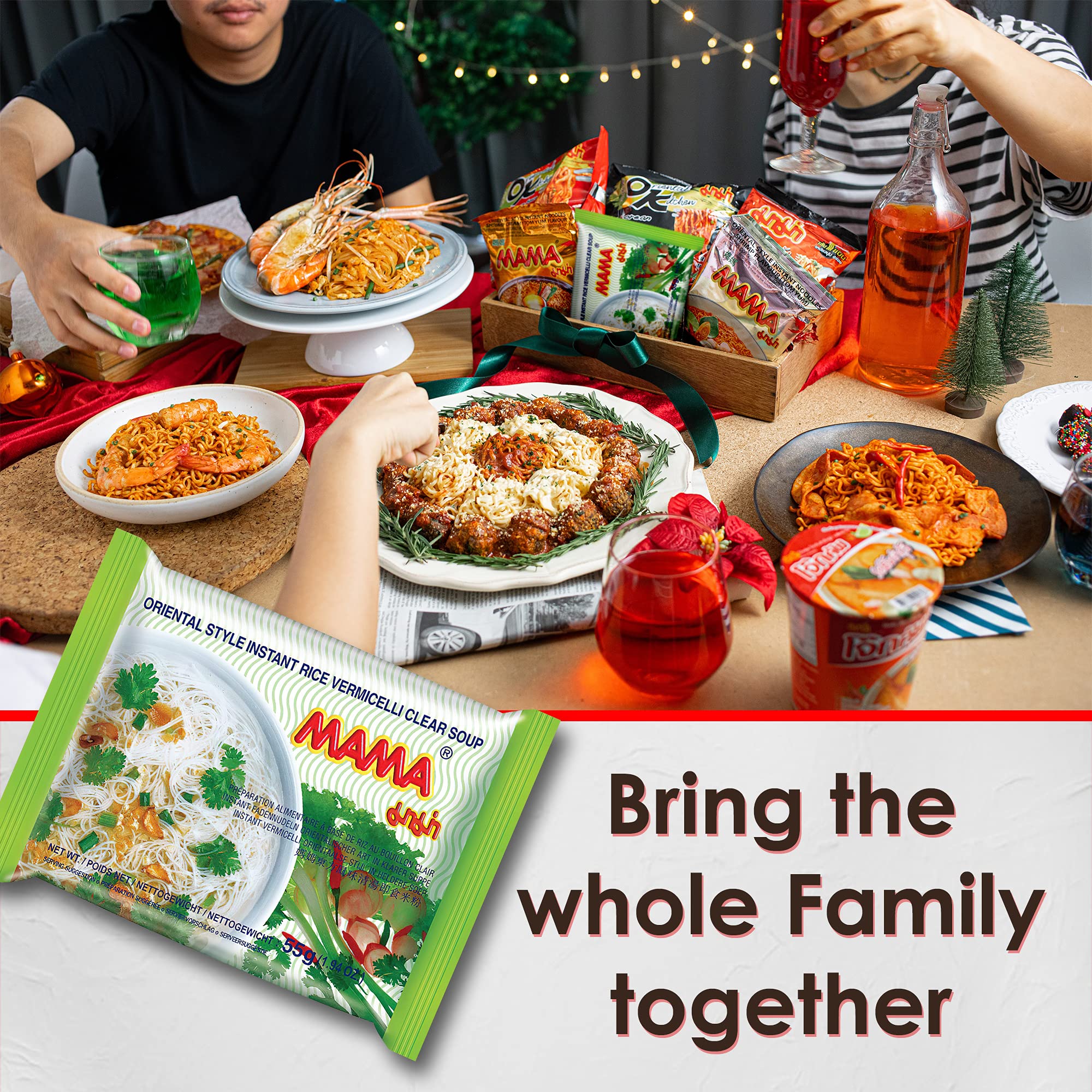 MAMA Vermicelli Clear Soup steaming cup invites fast, comforting meal.