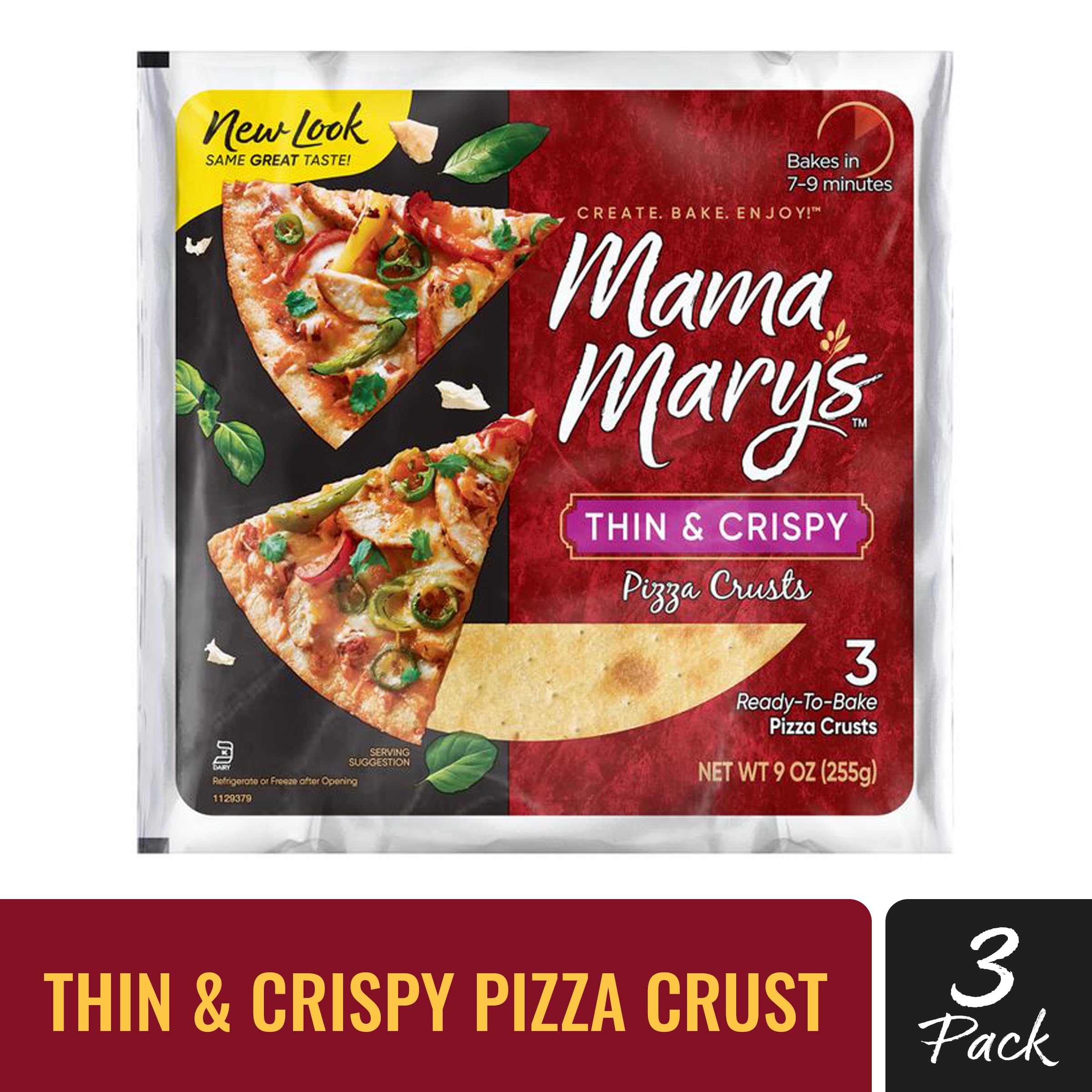 Mama Mary's gluten-free, kosher-certified crust label displayed