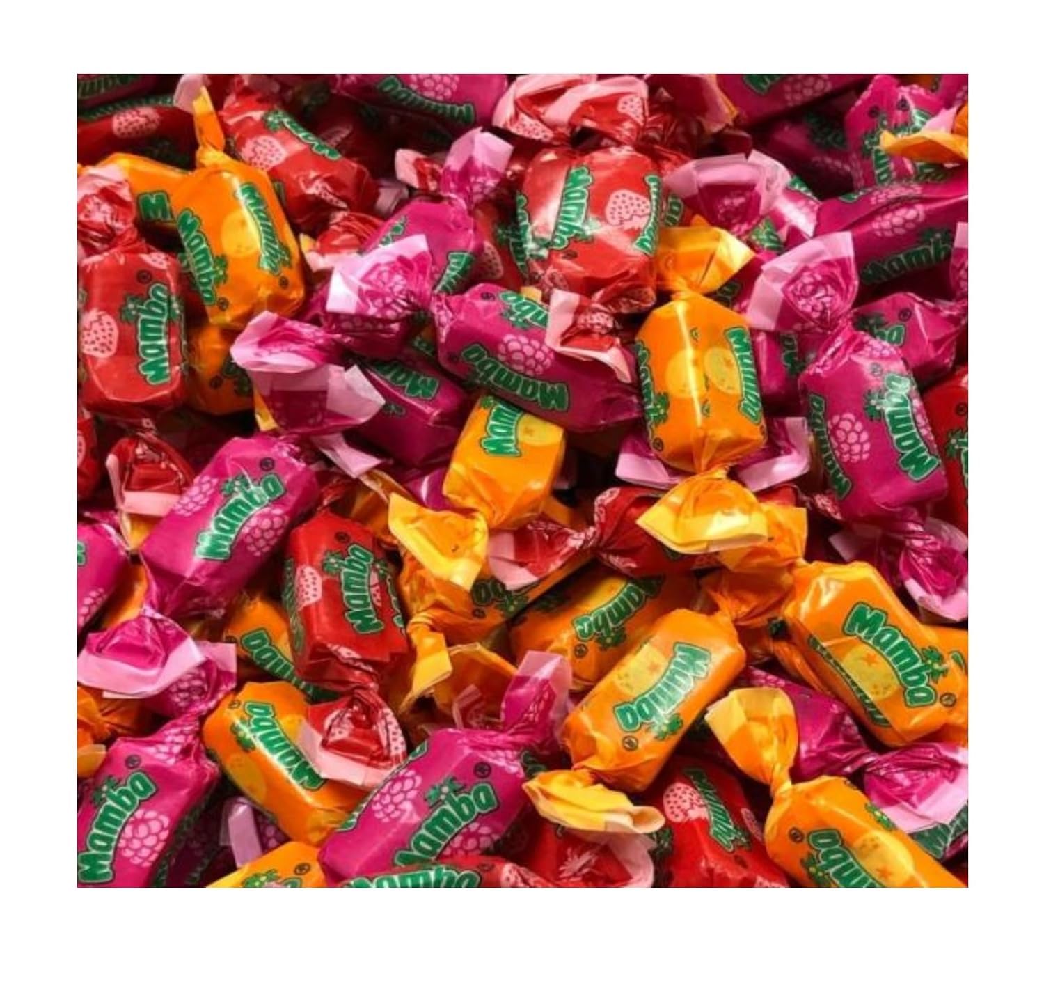 Mamba Fruit Chews 1 lb bag shown, convenient for stocking up and sharing.