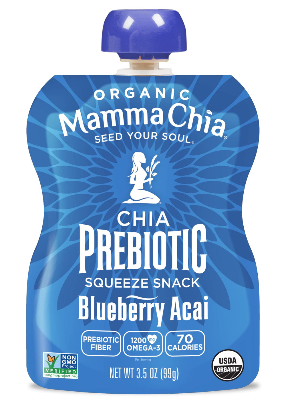 Mamma Chia squeeze packaging showing USDA Organic certification.