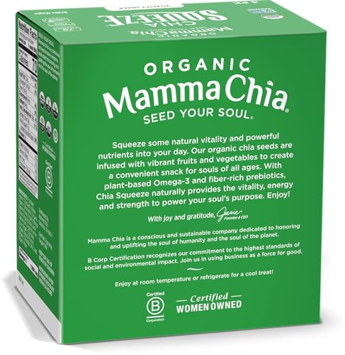 Mamma Chia Green Magic kale-spirulina-chlorella blend image highlighting added greens for daily nutrition.