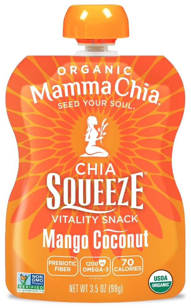 Mamma Chia Squeeze Mango Coconut pouch flavorful tropical twist