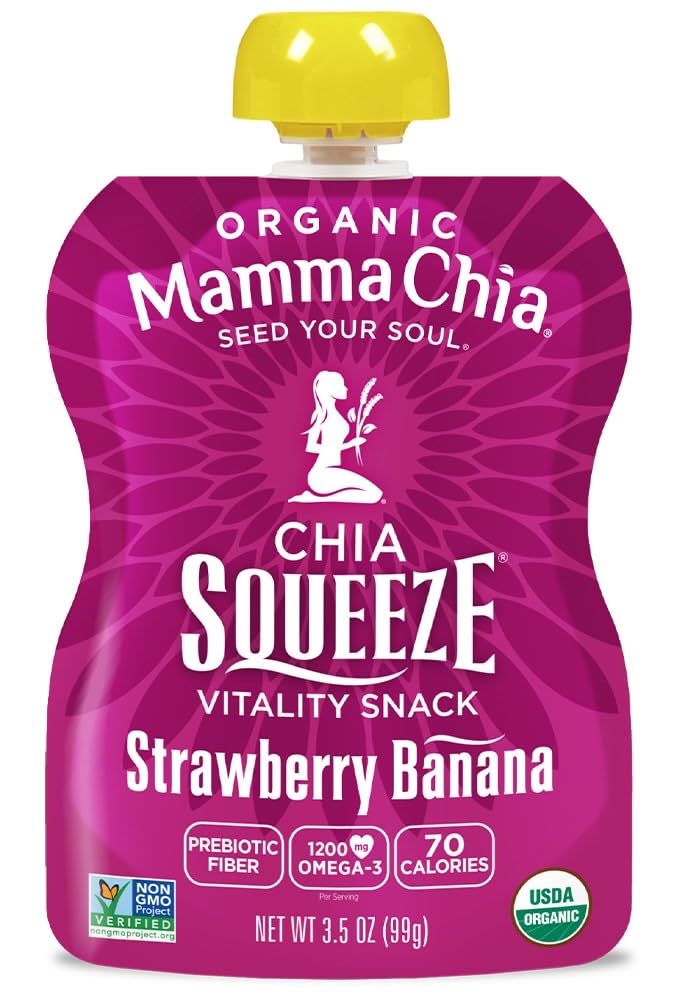Mamma Chia Squeeze on-the-go snack image emphasizes portability