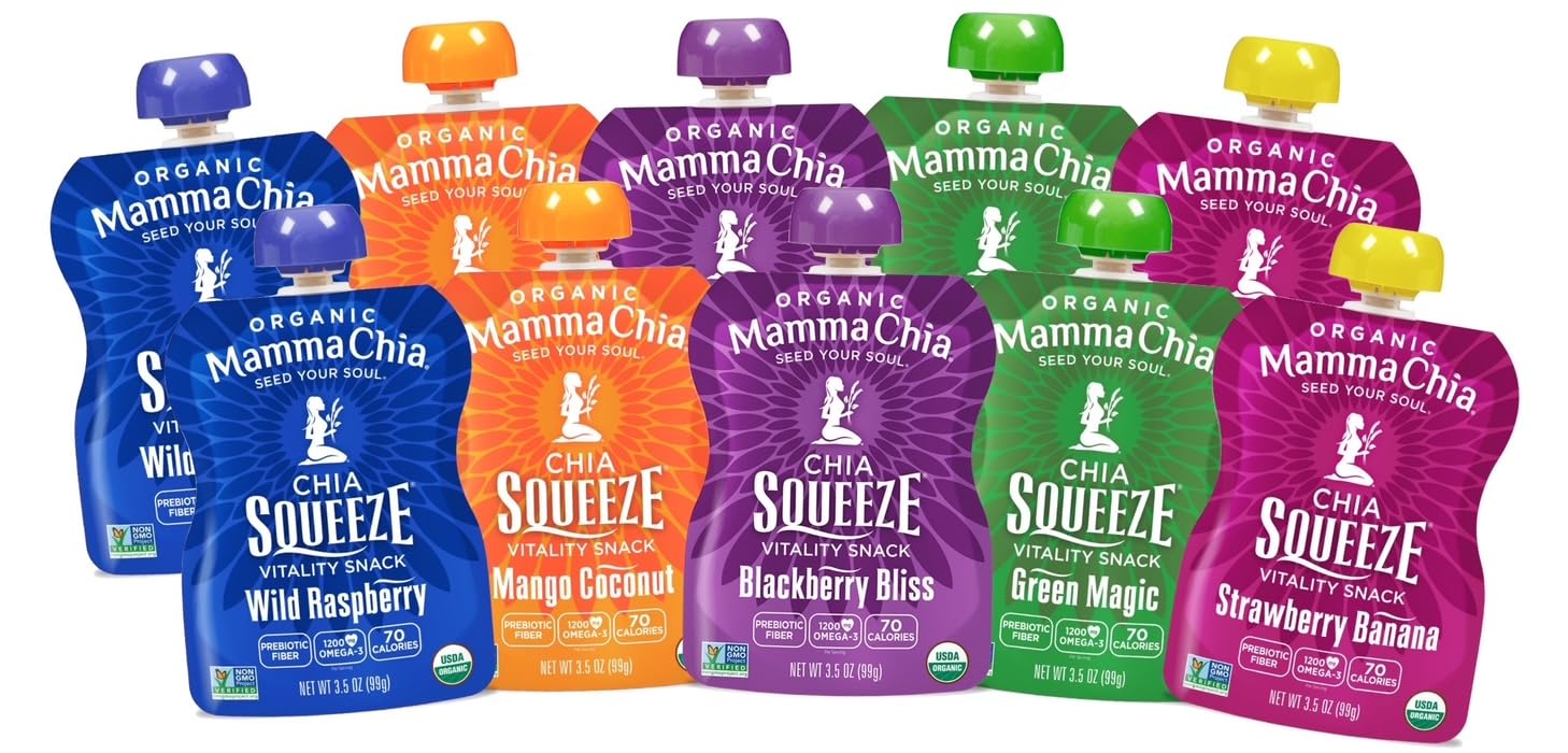 Mamma Chia Squeeze Wild Raspberry pouch on-the-go vitality