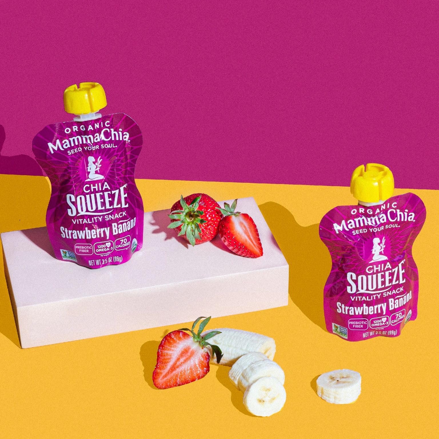Mamma Chia Vitality Squeeze lunchbox ready for busy days and tasty nourishment.