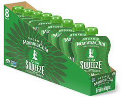 Mammachia Chia Squeeze Green Magic pack of 16 pouches for on-the-go vitality.