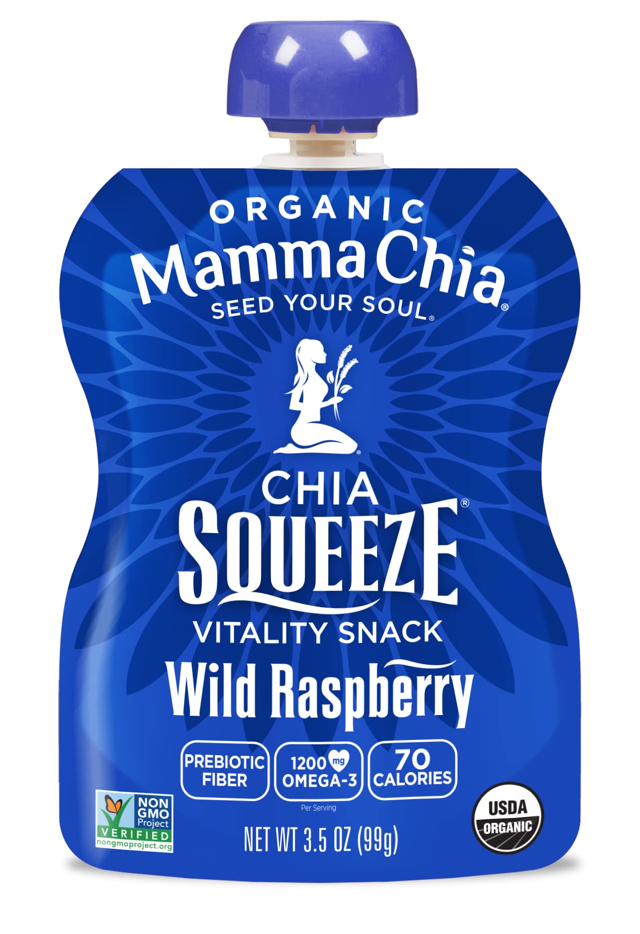 Mamma Chia Chia Squeeze Wild Raspberry close-up showing vibrant texture