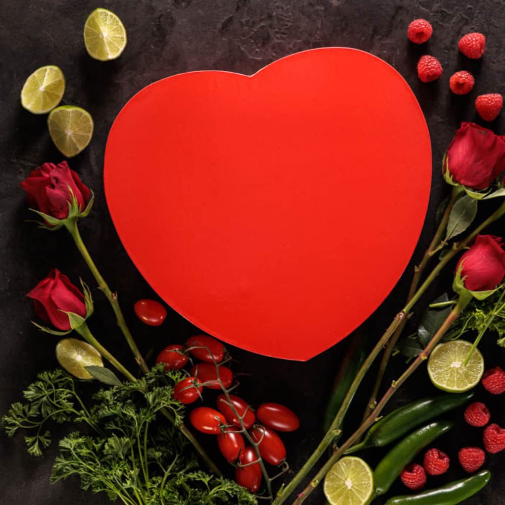 Man Crates Meat Heart box top view emphasizes heart-shaped design.