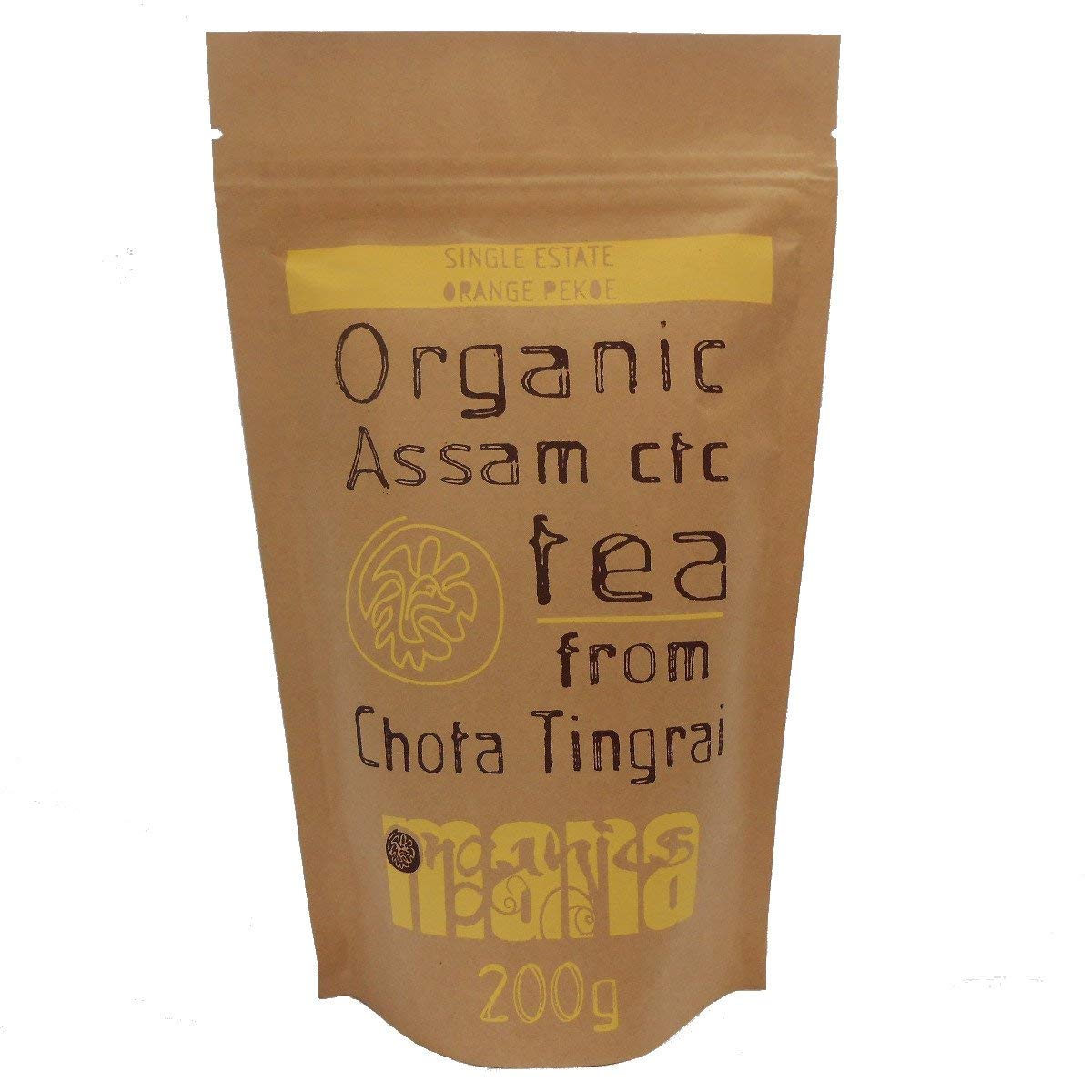 Mana Organics Strong Black Tea with Milk illustrates rich, creamy pairing for chai or latte.