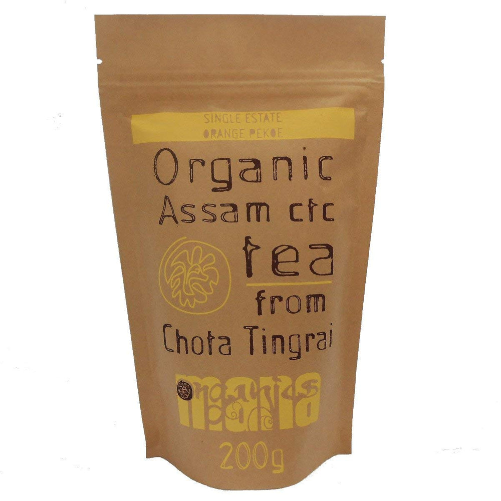 Mana Organics Strong Black Tea with Milk illustrates rich, creamy pairing for chai or latte.