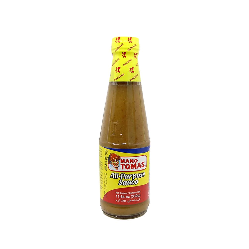 Close-up of Mang Tomas Lechon Sauce Original bottle highlighting bold flavor.