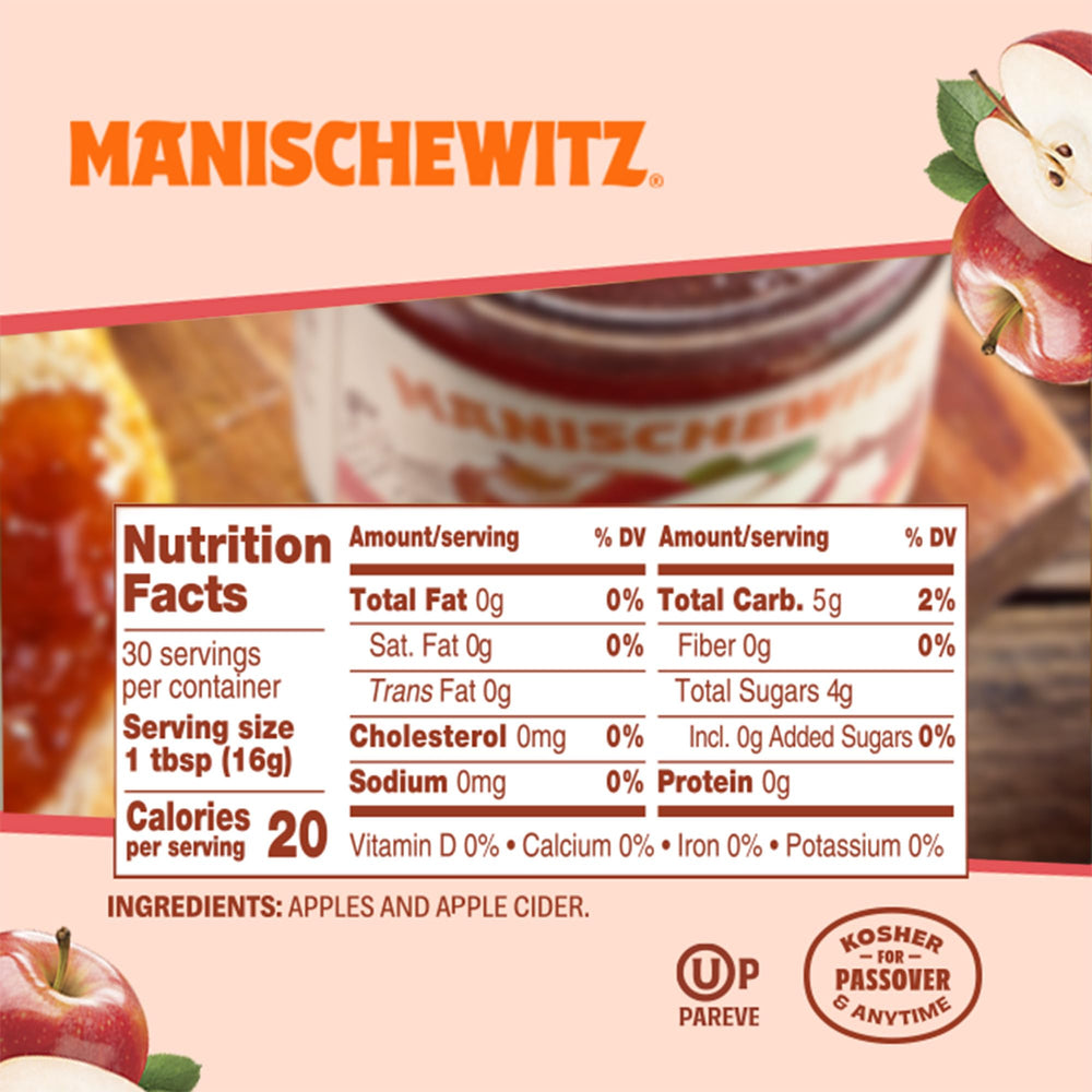 Close-up of the Manischewitz label highlighting two simple ingredients.