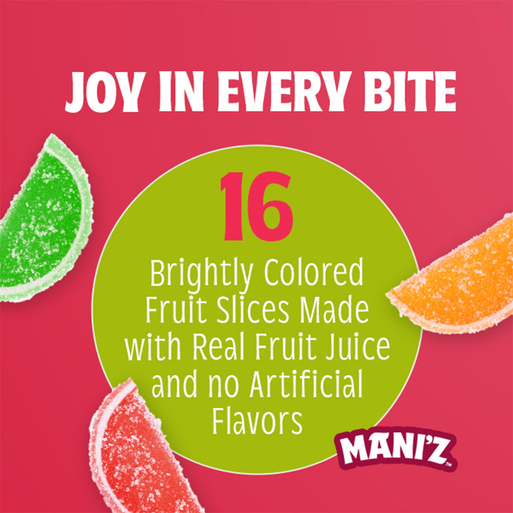Manischewitz gluten-free candied fruit slices ideal for snacks and celebrations.