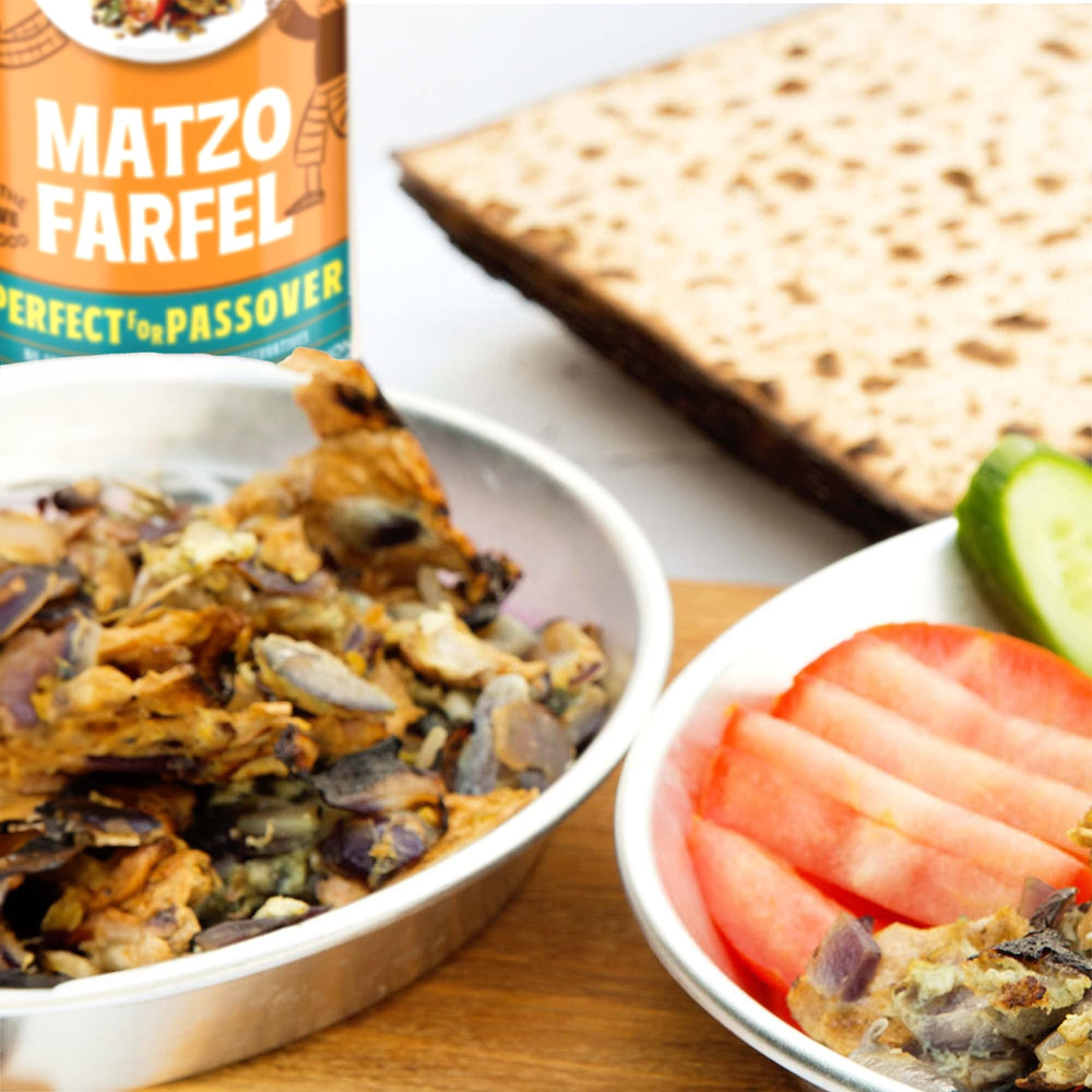 Manischewitz Matzo Farfel 3-pack ready for year-round cooking.
