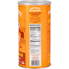 Close-up of Manischewitz Matzo Meal texture ideal for binding.
