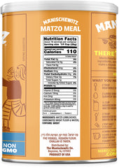 Close-up of Manischewitz Matzo Meal label for matzo ball mixes.