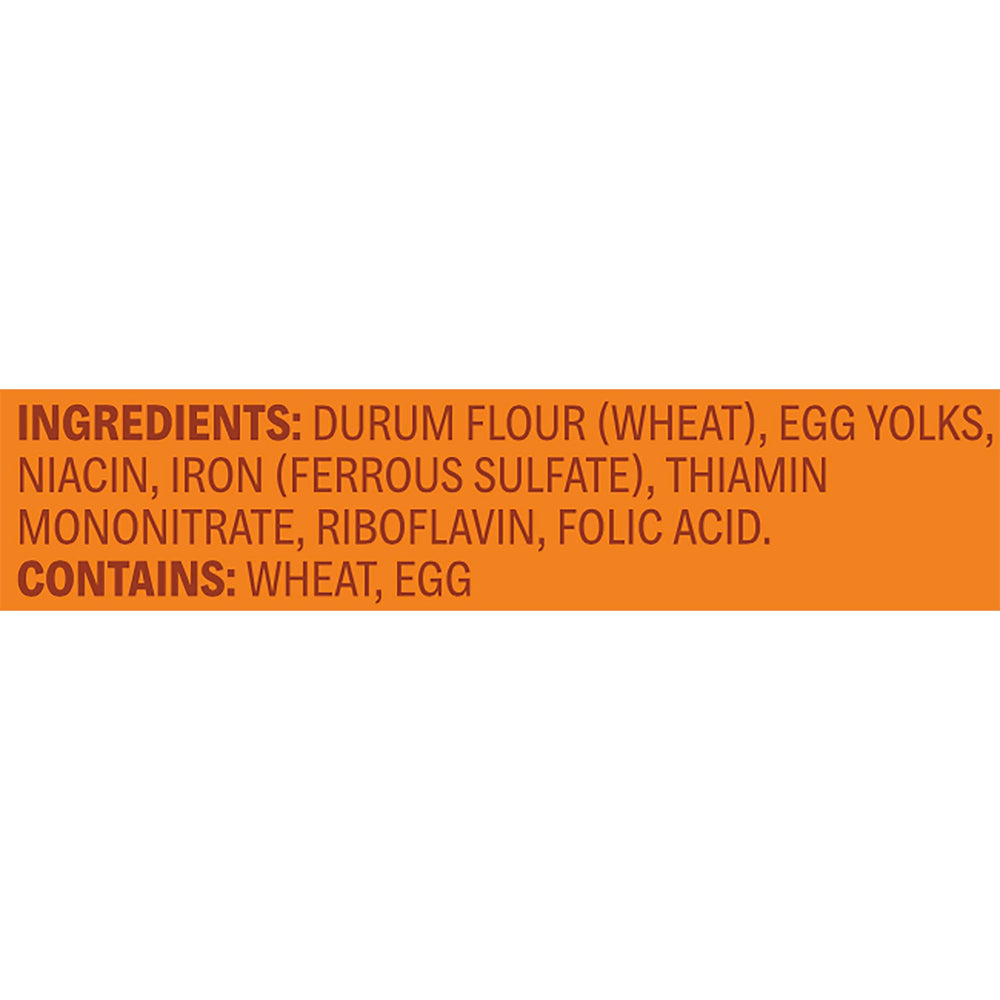 Manischewitz Medium Noodles panel highlights enriched egg content for rich texture