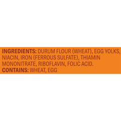 Manischewitz Medium Noodles panel highlights enriched egg content for rich texture