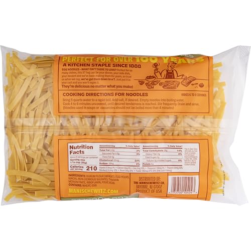 Manischewitz Medium Noodles in raw form, ready for quick stovetop prep