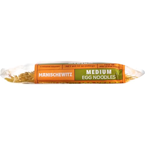 Manischewitz Medium Noodles served in a bowl, ready to season and enjoy