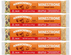 Manischewitz Minestrone soup mix front packaging showcasing kosher, all-natural ingredients.