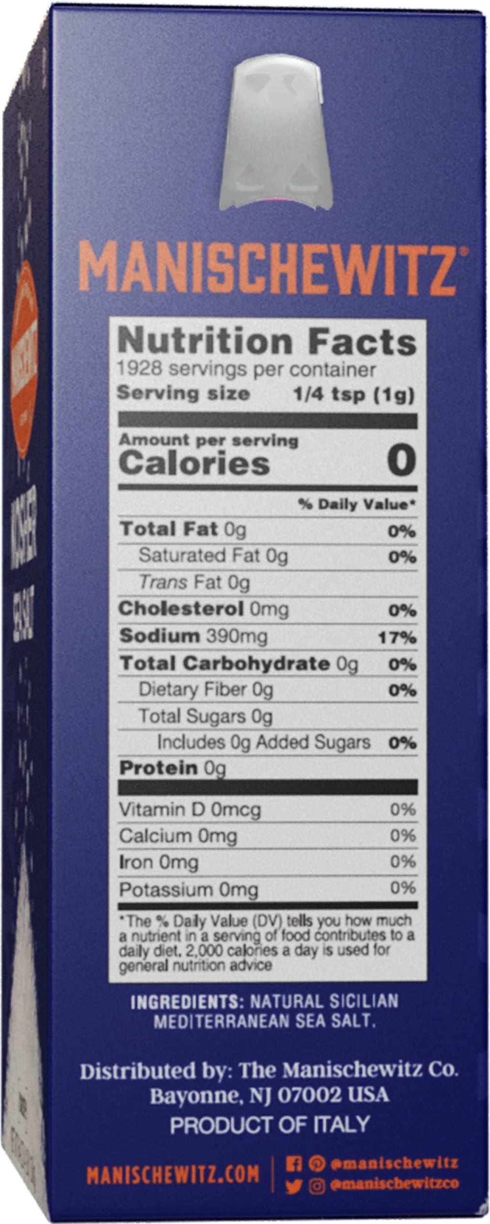 Manischewitz 4 lb box provides ready refill for salt grinders and casual cooks.