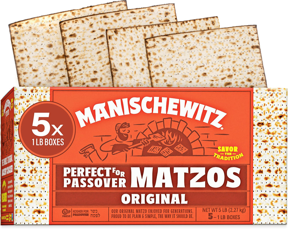 Manischewitz Passover matzo boxes collection shown for Passover and year-round pantry use.