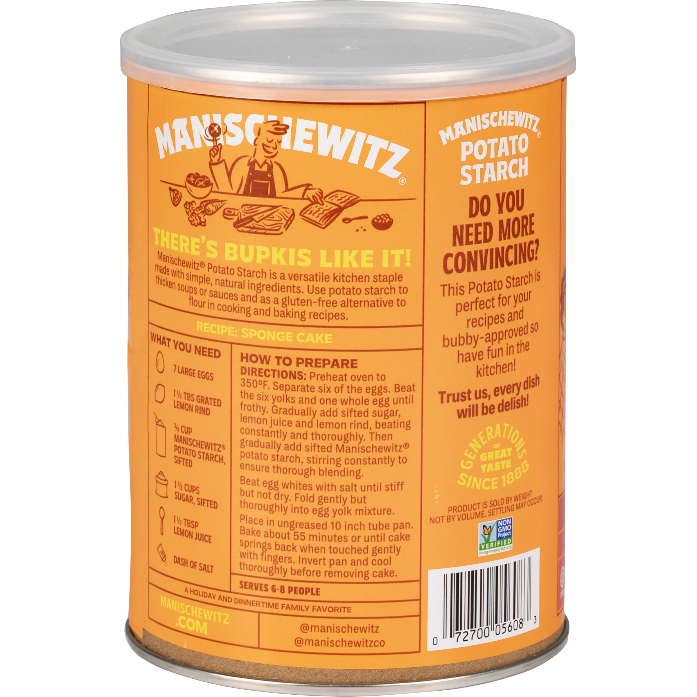 Manischewitz potato starch sealed reseal lid demonstrates freshness
