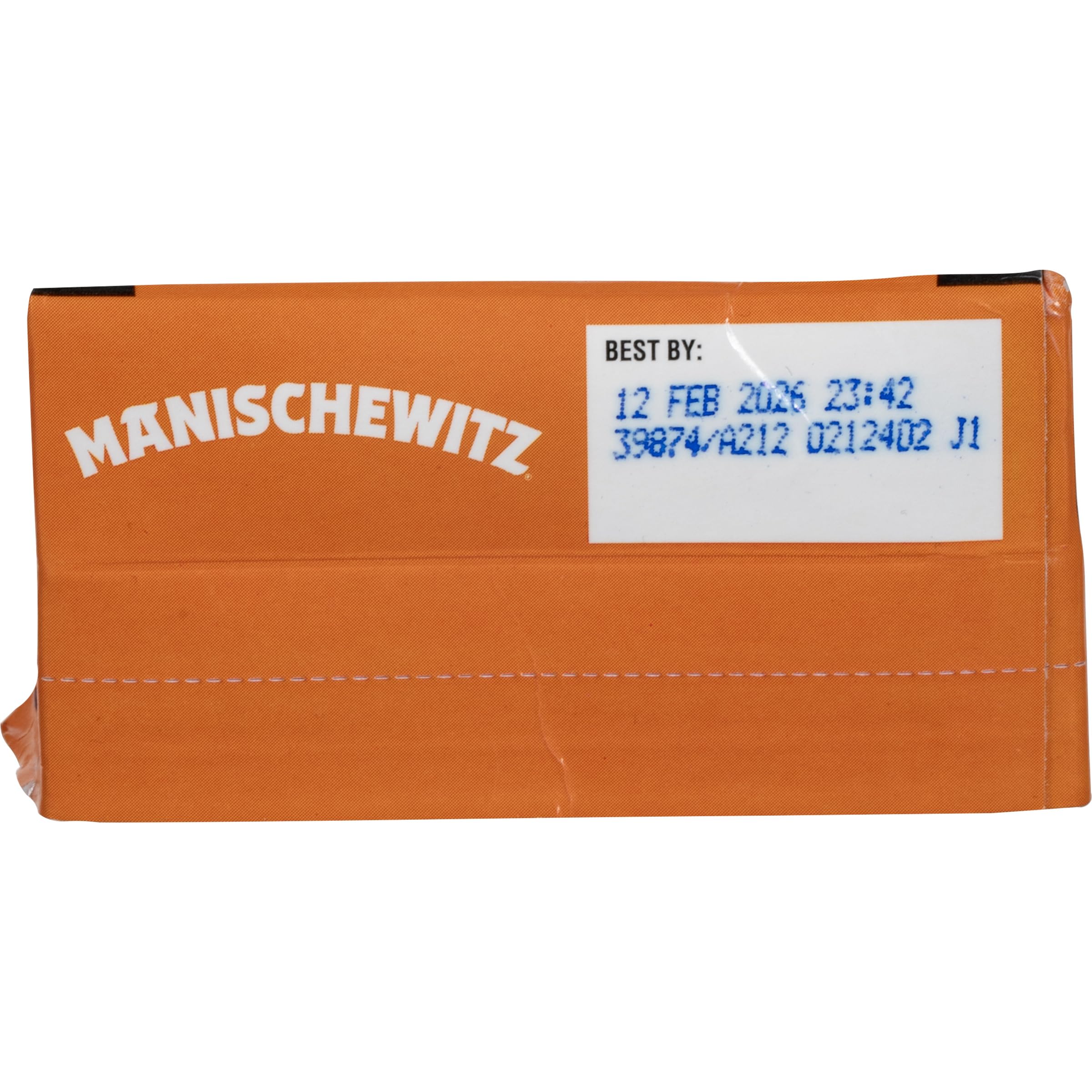 Packaging of Manischewitz reduced sodium chicken broth, mess-free and fresh.
