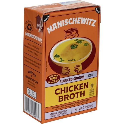 Steaming bowl of soup made with Manischewitz broth, aromatic and comforting.