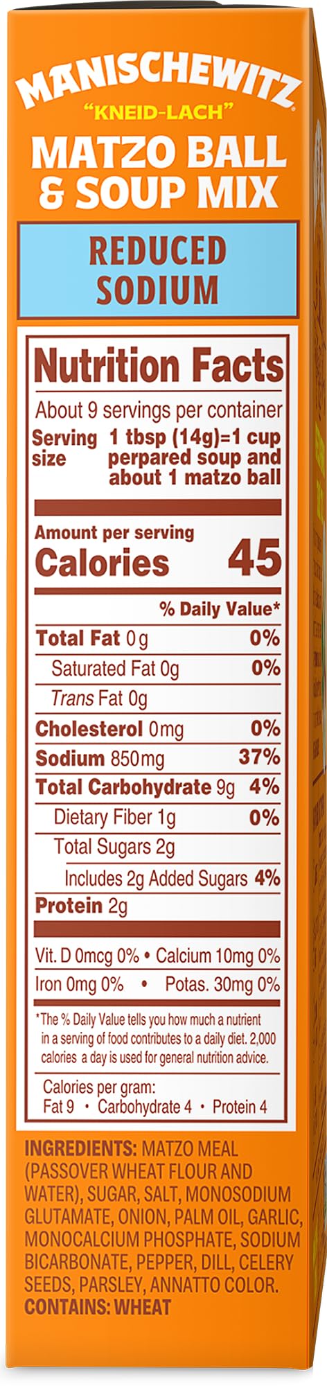 Manischewitz reduced-sodium matzo ball soup mix 3-pack box ready for pantry
