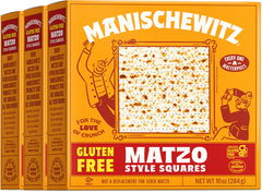 Manischewitz thin and crisp matzo style squares ready for dipping or snacking.