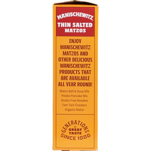 Manischewitz Thin Salted Matzo ingredient label shows simple, traditional recipe
