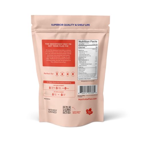 Silky-smooth Manitoba Flax powder blends easily into smoothies