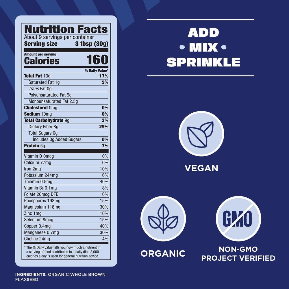 Manitoba Harvest flaxseed mixed into a smoothie for nutrition