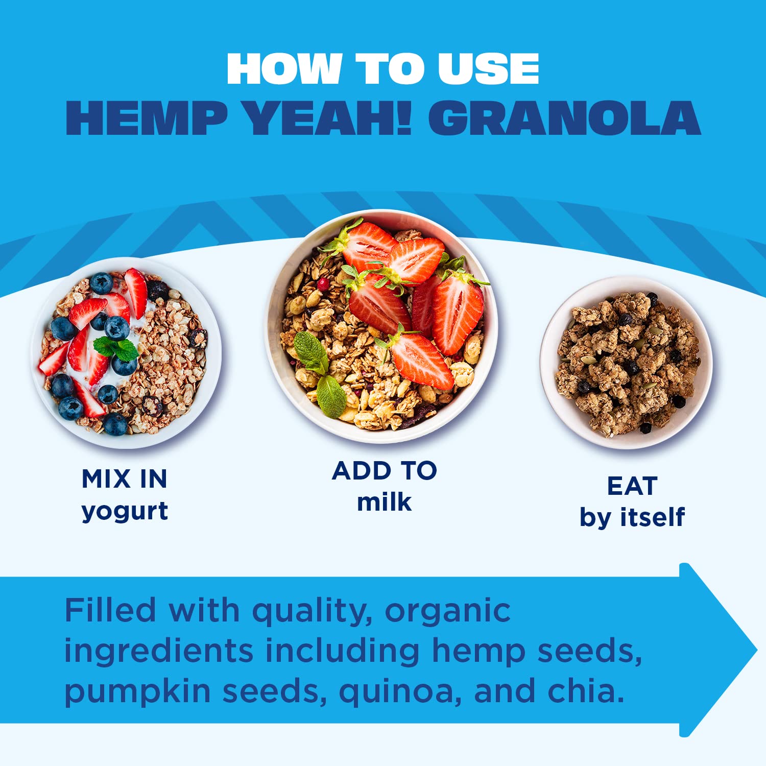 Manitoba Harvest Granola vegan and Non-GMO badge indicating clean plant-based ingredients.