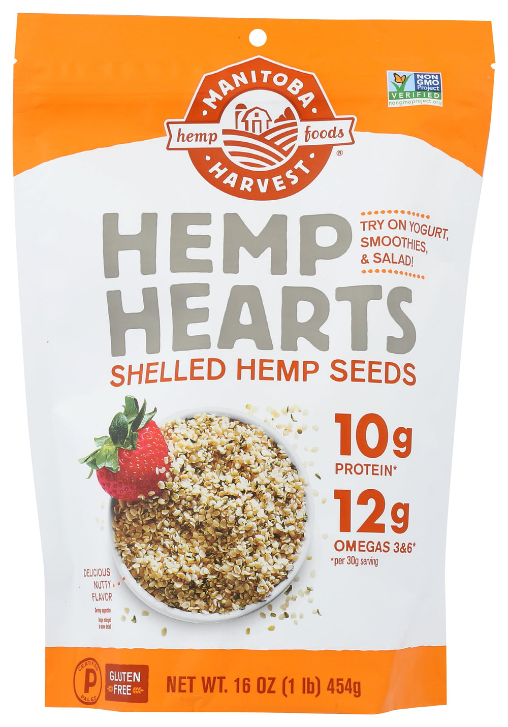 Manitoba Harvest Hemp Hearts sprinkled on salad for a protein-rich topping