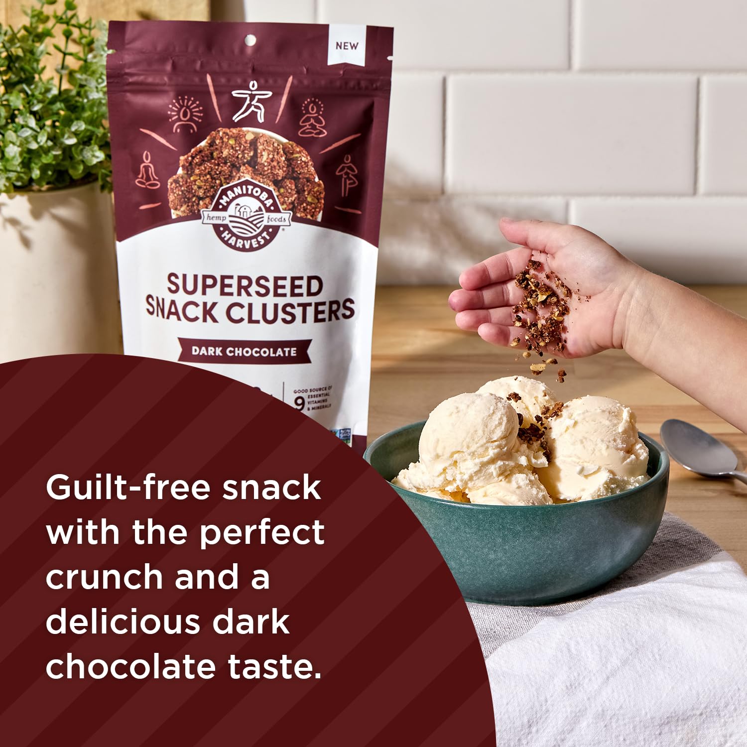 Manitoba Harvest vegan, Non-GMO Project Verified branding assures ingredient quality.