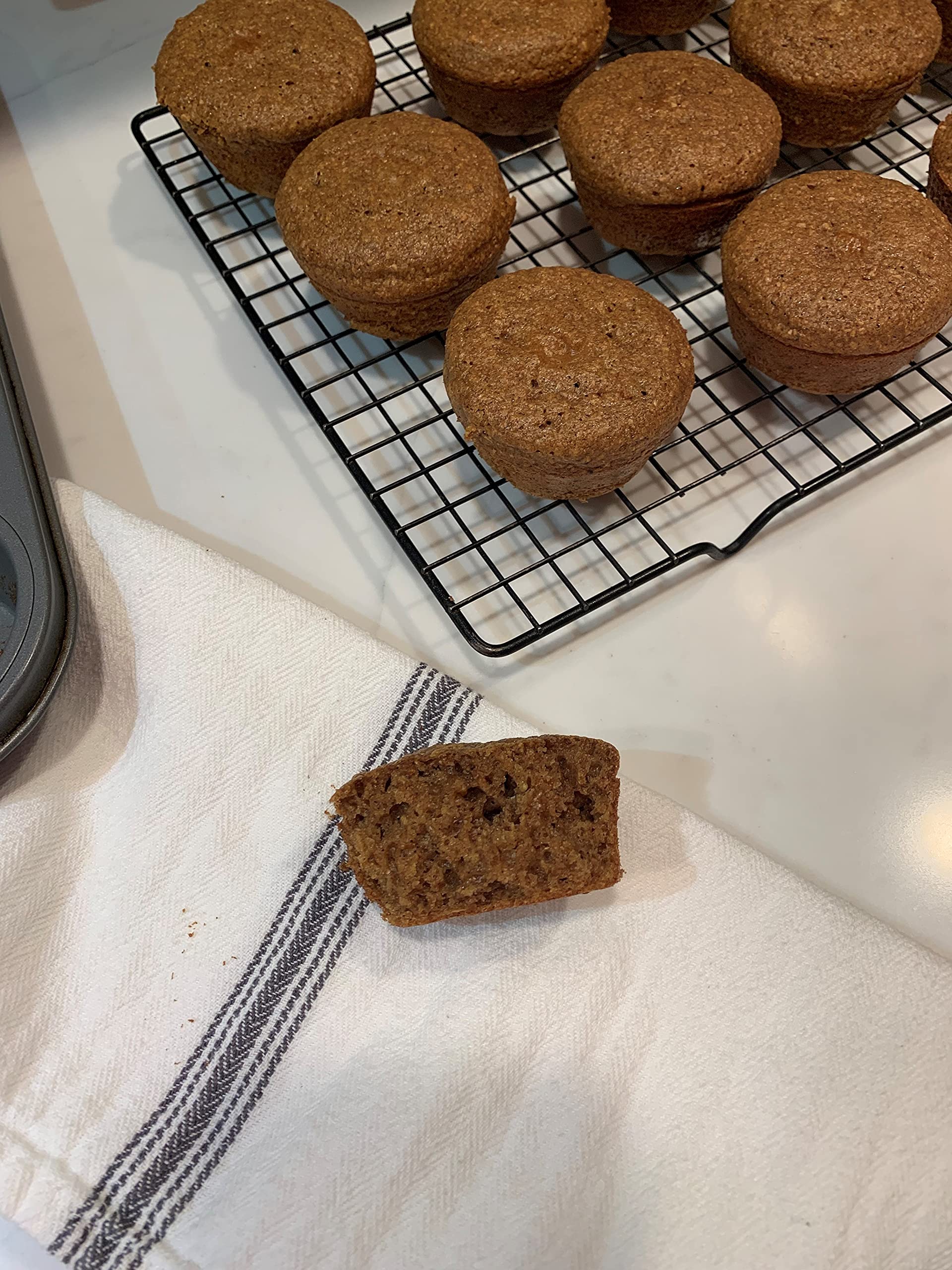 Manitoba Milling Flax Bran Muffins cooling on rack after bake