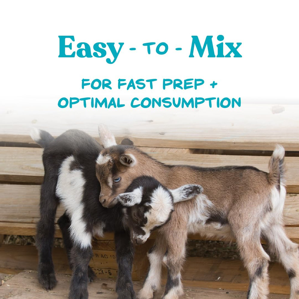 Manna Pro Goat Kid Milk Replacer bottle-feeding setup helps bottle-fed kids thrive.