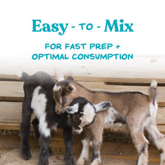 Manna Pro Goat Kid Milk Replacer bottle-feeding setup helps bottle-fed kids thrive.